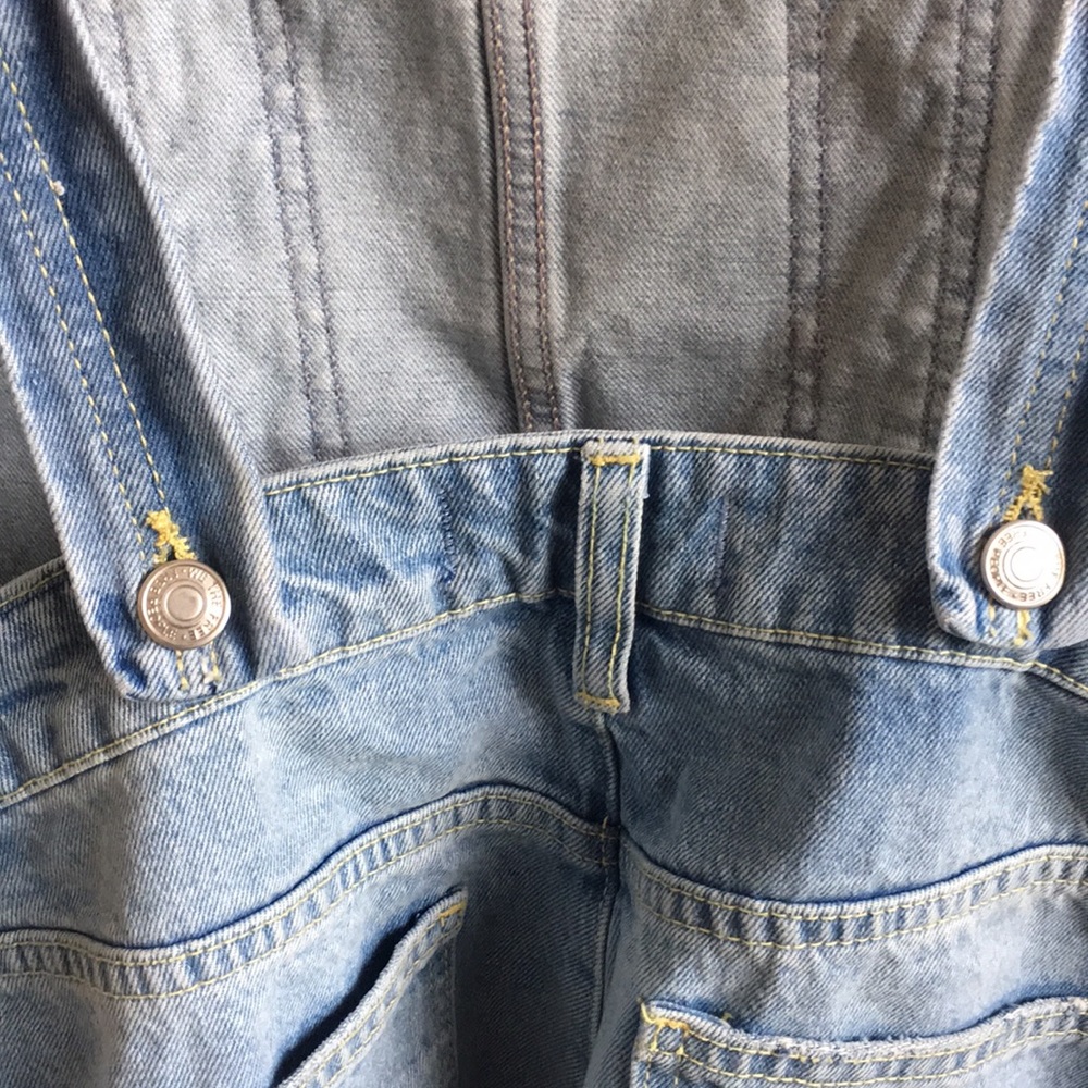 Free People Moonbeam Denim Shortalls - Picture 7 of 8